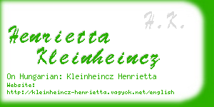 henrietta kleinheincz business card